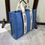 chloe denim-large chloe woody tote bag