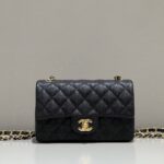 Chanel Classic Large Mini Black Grain Flap Bag