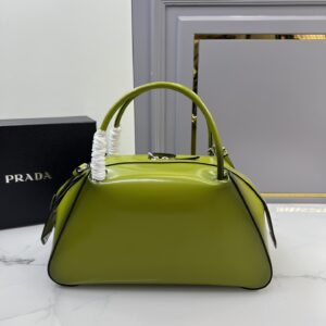 PRADA 1BA365 Green Medium Brushed Leather Prada Supernova Handbag