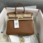 HermèS Birkin 25 Brown Togo Leather Hand-Stitched Birkin 25