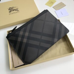 burberry london plaid zipper buggy bag grain calfskin material, slim briefcase
