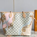 louis vuitton damier azur coated canvas neverfull medium handbag