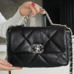 Chanel Black & Silver Hardware Italy Imported Lambskin 19 Handbag