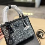 prada mini galleria crystal-embellished tote bag