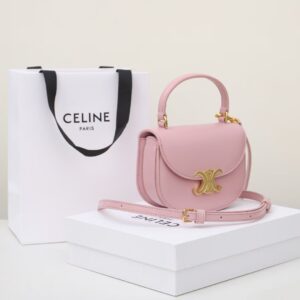 celine 10l063 pink mini besace triomphe saddle bag