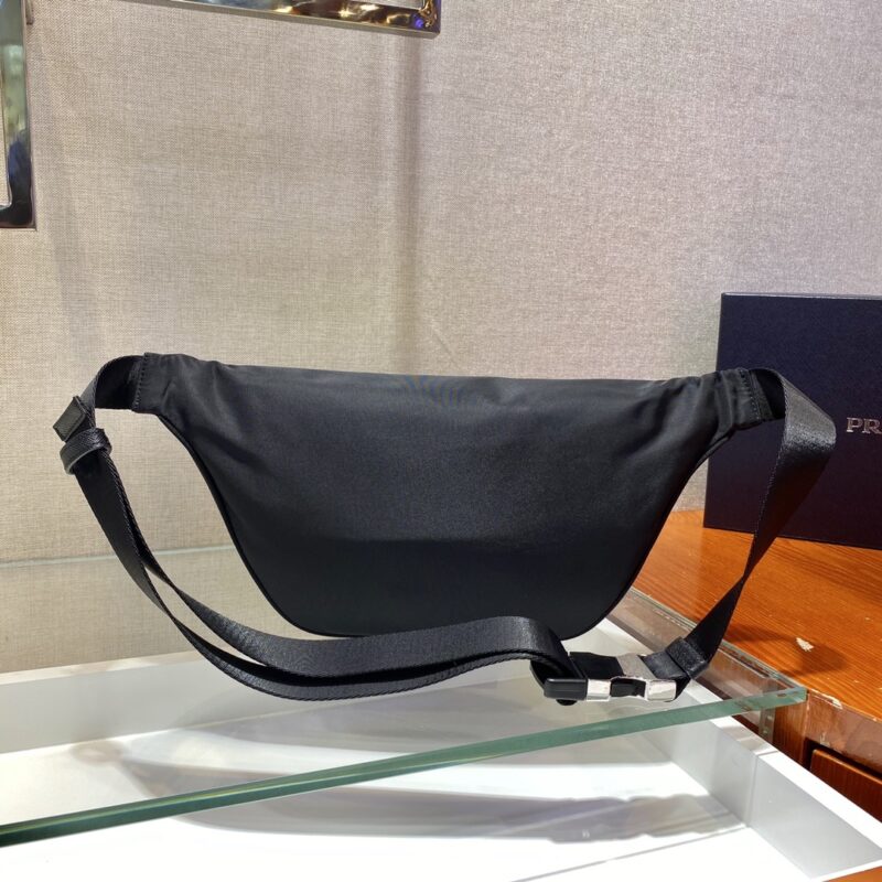 PRADA 2VL033 Black Canvas Minimalism Chest Bag/Waist Bag