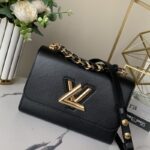 louis vuitton m21772 twist black chain bag flap bag