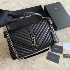 ysl silver hardware large messenger bag