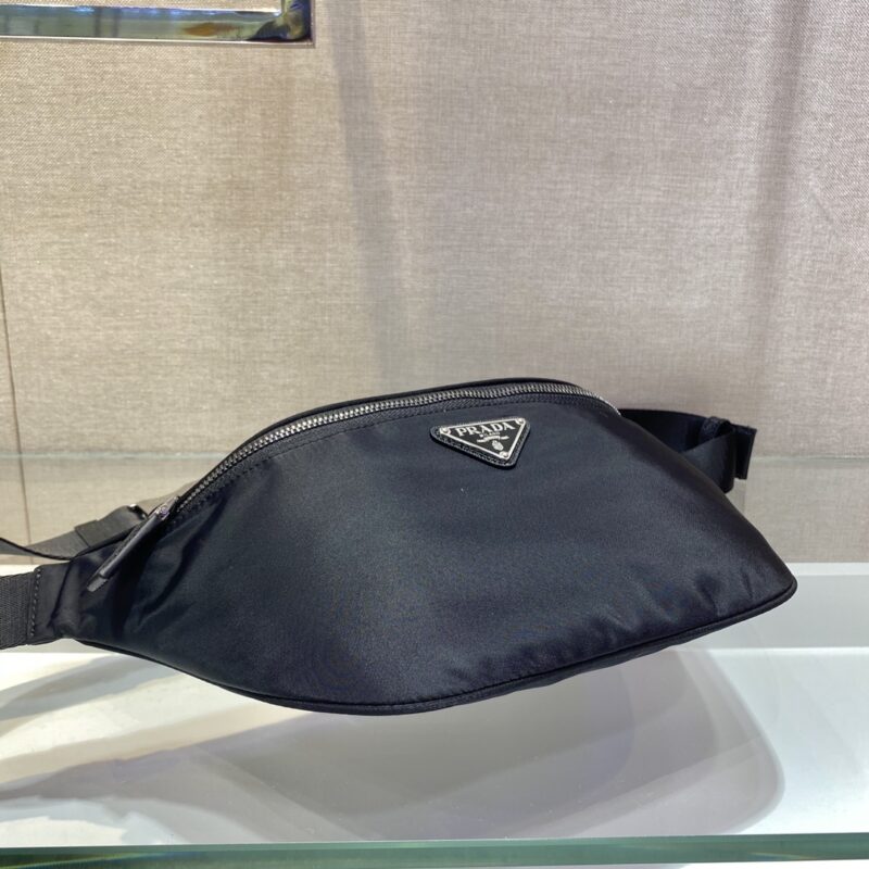 PRADA 2VL033 Black Canvas Minimalism Chest Bag/Waist Bag