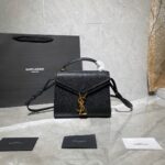 YSL 602716 Cassandra Mini Handbag In Grain De Poudre Embossed Leather