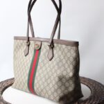 gucci 631685 advanced waterproof pvc with brown original cowhide shopping bag tote bag