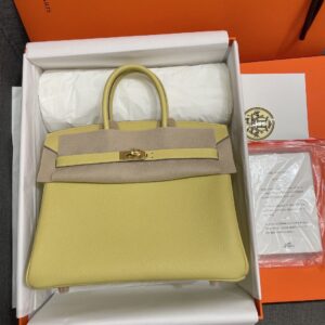 HermèS Birkin25 Yellow Togo Leather Hand-Stitched Birkin 25