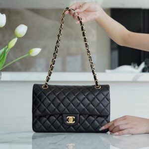 Chanel Black & Gold Hardware French Lambskin Classic Handbag
