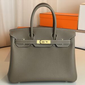 HermèS Birkin30 Elephant Gray Togo Leather Golden Hardware Handmade Birkin30