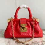 louis vuitton red monogram clutch handbag