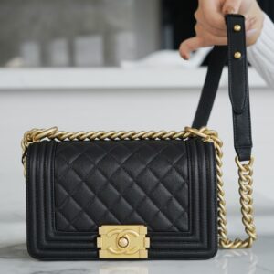 Chanel Black Italian Imported Calfskin Small Boy Chanel Handbag
