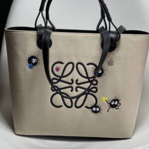 loewe qianhe qianxun joint name loewe series embroidered printed tote bag