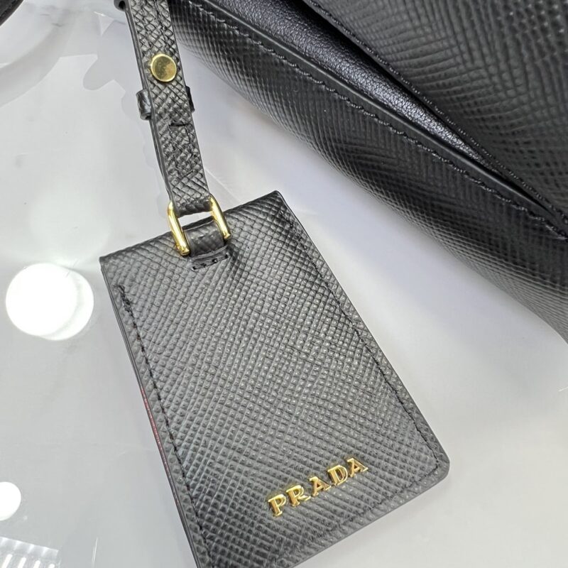 PRADA 1BA217 Black Small Saffiano Leather Prada Panier Bag
