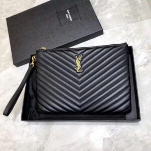 ysl cassandre matelassé tablet pouch in quilted leather