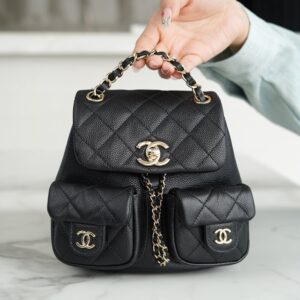 Chanel Black Mini French Haas Calfskin Duma Backpack