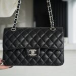 Chanel Black & Silver Hardware French Sheepskin Small Classic Handbag