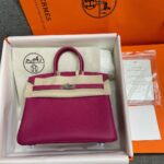 HermèS Birkin25 Rose Violet Togo Leather Hand-Stitched Birkin 25