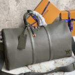 louis vuitton m21536 green full leather travel bag series keepall bandouli ère