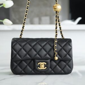 Chanel Black Italian Imported Lambskin Mini Flap Bag