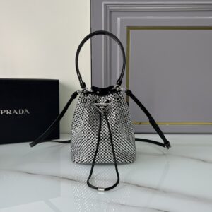 PRADA 1BE067 Satin Mini-Bag With Crystals