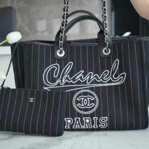 Chanel Black & Silver Hardware Maxi Shopping Bag