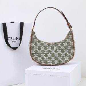 Celine 193952 Ava Bag In Triomphe Canvas And Calfskin