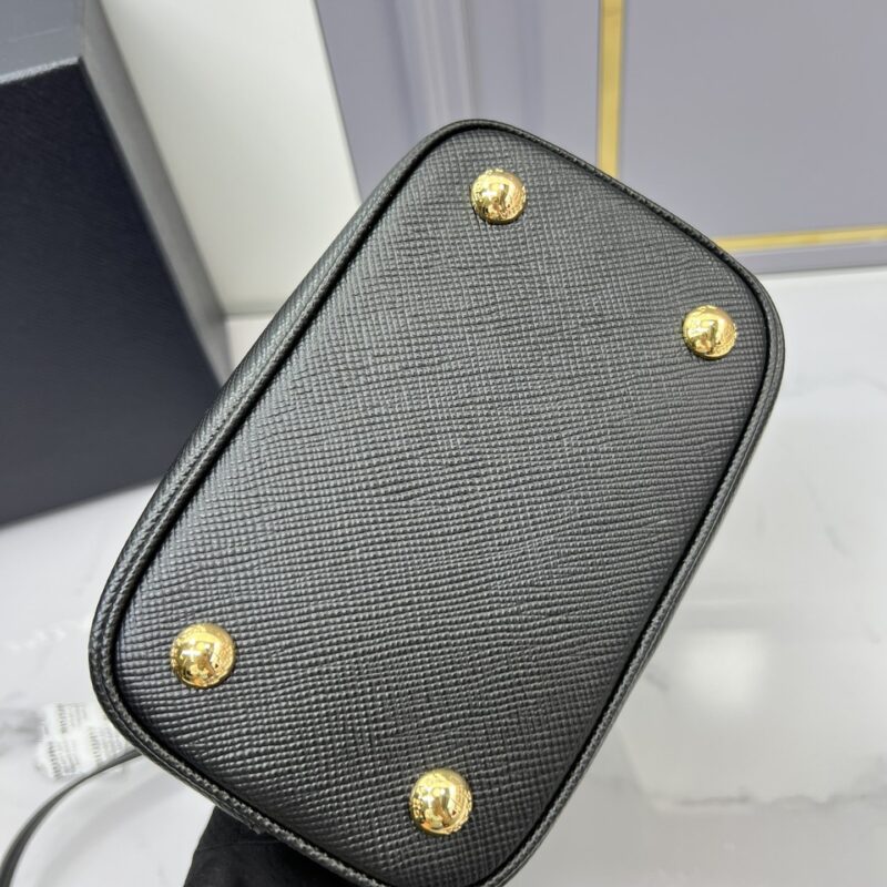 PRADA 1BA217 Black Small Saffiano Leather Prada Panier Bag
