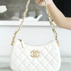Chanel 23K White Hobo Bag