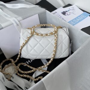 chanel as3451 ring handle chain handbag with drill