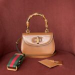 gucci cuir leather bamboo 1947 small top handle bag