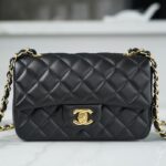 Chanel Black & Gold Hardware French Imported Lambskin Mini Classic Handbag