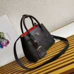 prada 1bg443 doublebag mini shopping bag, coarse cross grain cowhide, full sheepskin lining