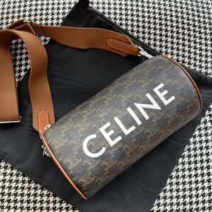 celine cylinder bag in triomphe canvas xl with celine print