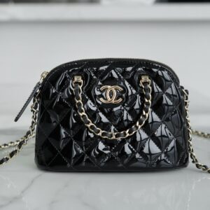 Chanel Black Small Patent Leather Alma Bag