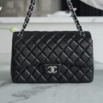 Chanel Black & Silver Hardware French Lambskin Large Classic Handbag