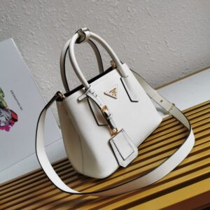 prada 1bg443 doublebag mini shopping bag, coarse cross grain cowhide, full sheepskin lining