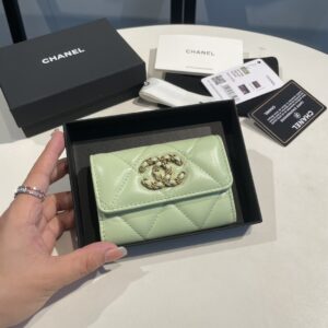 Chanel Light Green 19 Wallet