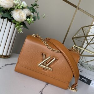 louis vuitton m59686 twist chain bag flap bag epi grained leather