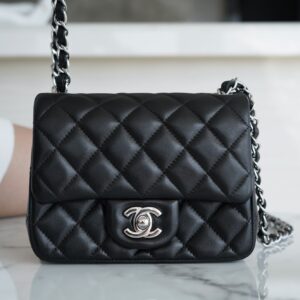 Chanel Black & Silver Hardware French Imported Lambskin Mini Flap Bag