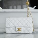 Chanel Chanel Black & White Hardware Italy Imported Lambskin Mini Classic Handbag