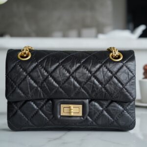 Chanel Black & Gold Hardware Mini 2.55 Handbag