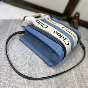 chloe 6051 denim-small chloe woody tote bag