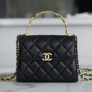 Chanel Black Medium Enamel Buckle Kelly Bag