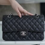 Chanel Black & Silver Hardware Italian Cowhide Classic Handbag