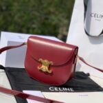 celine red shiny cow leather handbag